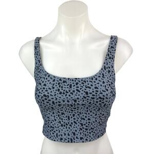 Bandier All Access Tempo Blue Cheeta Leopard Animal Print Sports Bra Crop Top XS